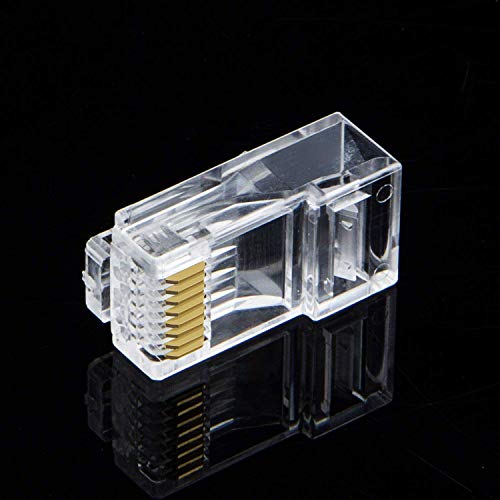 CableCreation Cat6 RJ45 Connectors, 10-Pack Cat6 RJ45 Ends, Ethernet Cable Crimp Connectors UTP Network Plug for Solid Wire and Standard Cable, Transparent