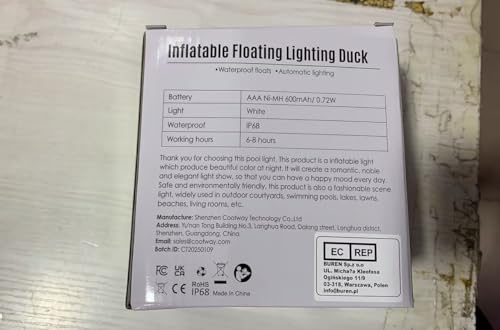 Floating Solar Pool Lights, 16 inch Waterproof Pool Lights that Float, Light up LED Pool Accessories, Glow Duck Pool Light, Inflatable Solar Powered Floating Light for Pools,Pond,Hot tub,Party-2pcs