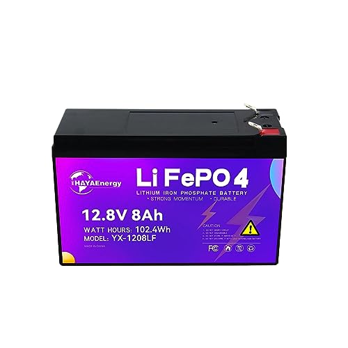 12V 8Ah Lithium Battery, 5000+ Deep Cycle LiFePO4 Battery with 10A BMS for Fish Finder, UPS System, Router, Kids Cars