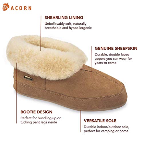 Acorn Men's Shearling Slippers, Walnut, 7 Standard US Width US