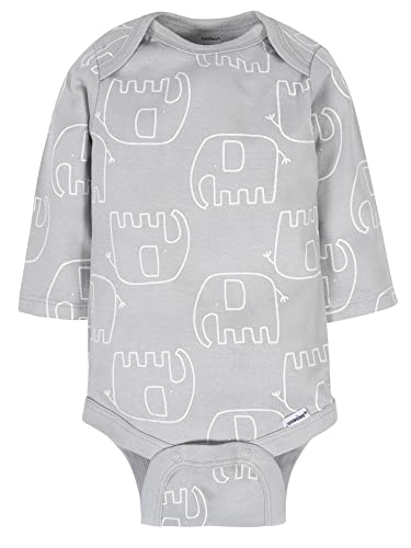 GerberUnisex Baby6 Pack Long-Sleeve Onesies BodysuitAnimals GreenPreemie