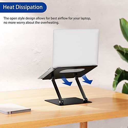 BESIGN LS10 Aluminum Laptop Stand, Ergonomic Adjustable Notebook Riser Holder Computer Stand Compatible with Air, Pro, Dell, HP, Lenovo More 10-14" Laptops, Black