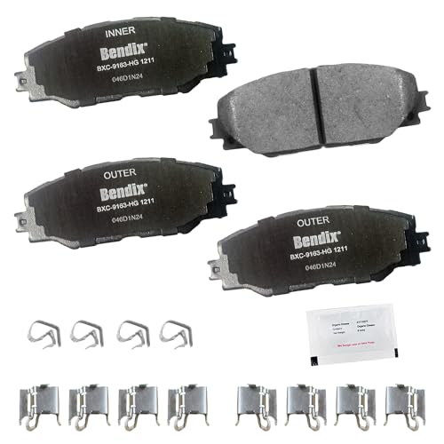 Bendix Priority1 CFC1211 Ceramic Front Brake Pads for Pontiac Vibe 2010-2009, Scion iM 2016, tC 2016-2011, Toyota Corolla iM 2018-2017, Matrix 2013-2009, Mirai 2020-2016, RAV4 2018-2006