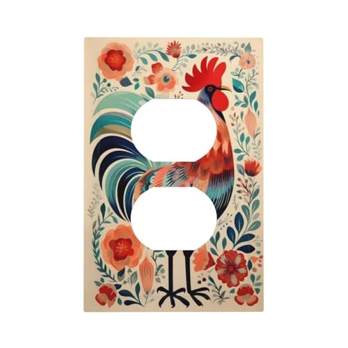 Rougui Decorative Light Switch Covers Nautical Seabirds Hoods Anchor Abstract Sun Quad Toggle 4 Gang Wall Plate Decorative Switchplate Electrical Faceplate For Farmhouse Bathroom Decor
