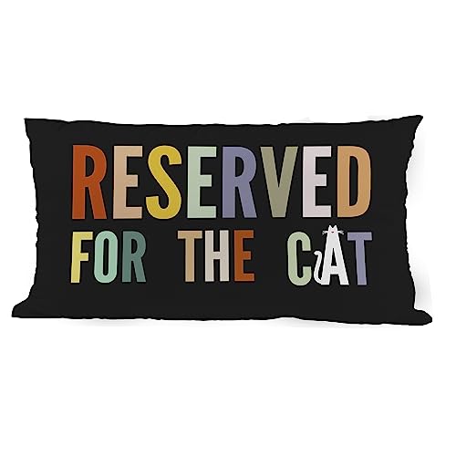 ZNGFON Black Cat Mid Century Throw Pillow Covers 18x18 inch Midcentury Retro Decor Halloween Pillowcase Cats Lover Gift，Funny Cat Pillowcases, Cat Mom Gifts for Women, Gifts Cat Lady