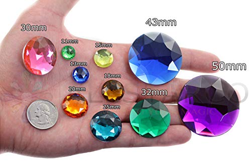 Allstarco 15mm Flat Back Round Acrylic Rhinestones Plastic Gems for Jewelry Making Costume Jewels Cosplay Embelishments - 40 Pieces (Orange Hyacinth .HC)