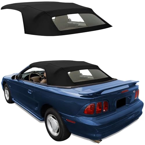 Sierra Auto Tops Replacement Convertible Soft Top with Heated Glass Window, fits Ford Mustang models 1994-2004, Premium Grade Sailcloth Vinyl, Black