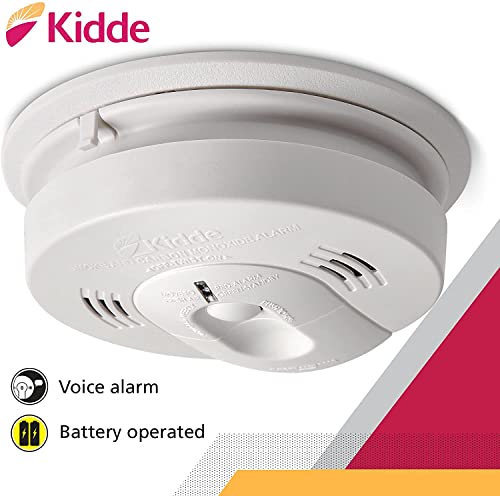 Kidde Smoke & Carbon Monoxide Detector with Voice Alerts, Battery Powered, Combination Smoke & CO Alarm