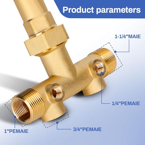 Upgrade 1"x 11"Well Pressure Tank Tee Kit with Union for Water Well Pressure Tank, Well Tank Tee Kit with 30-50Psi Pressure Switch, Pressure Tank Tee for Well Pressure Tank with Diameters Up to 16"