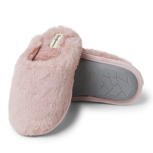 Dearfoams Kids Washable Brin Pile Scuff Slipper, Pale Mauve, US 7-8 Unisex Toddler