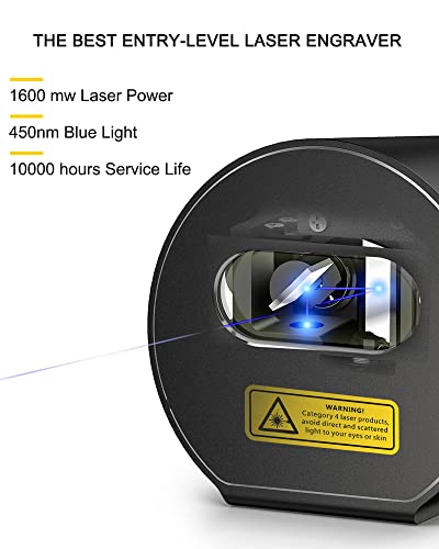 LaserPecker 1 Pro (Basic) Laser Engraver, DIY Mini Etcher Portable Design High Precision Engraving for Wood Felt Leather - Protective Goggles Included