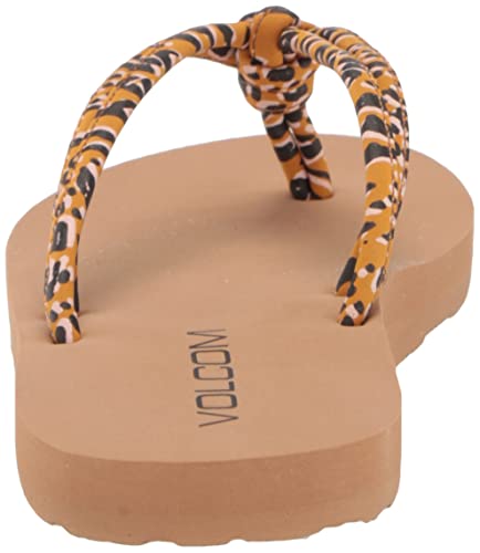 Volcom Girls Forever and Ever Sandal, Animal Print, 1 Big Kid