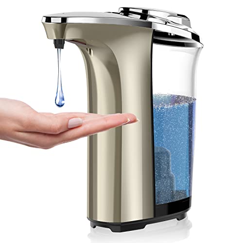 PZOTRUF Automatic Soap Dispenser,Touchless Dish Soap Dispenser 17oz/500ml with Upgraded Infrared Sensor, 5 Adjustable Soap Dispensing Levels, Liquid Hand soap Dispenser for Bathroom & Kitchen