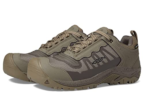 KEEN Utility Men's Reno Low Height Composite Toe Flexible Waterproof Athletic Work Shoes, Brindle/Morel, 10