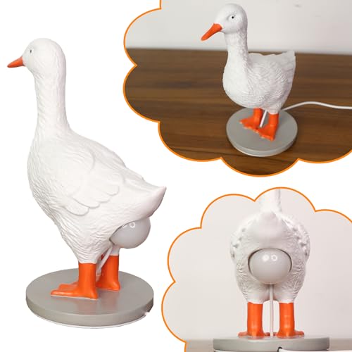 OkiyiD Duck Egg Lamp, Funny Goose Table Lamp, LED Egg Night Light, Resin Goose with Stepless Dimming Function, Decoration for Home, Bedroom, Study Room