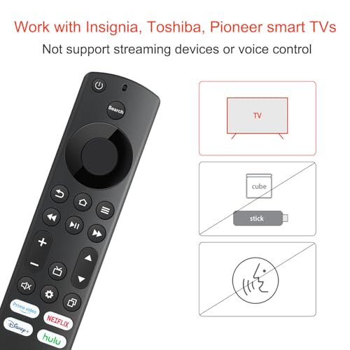 IDGPUW 2 Pack Replacement Remote for Insignia, Toshiba or Pioneer Smart TVs, Requires Compatible Fire Smart TV