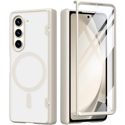 MOBOSI for Z Fold 5 Case Magnetic Hinge Coverage Protection, [Compatible with Magsafe], Galaxy Z Fold 5 Case Front Screen Protector, Shockproof Full Body Phone Case for Samsung Galaxy Z Fold 5, Black
