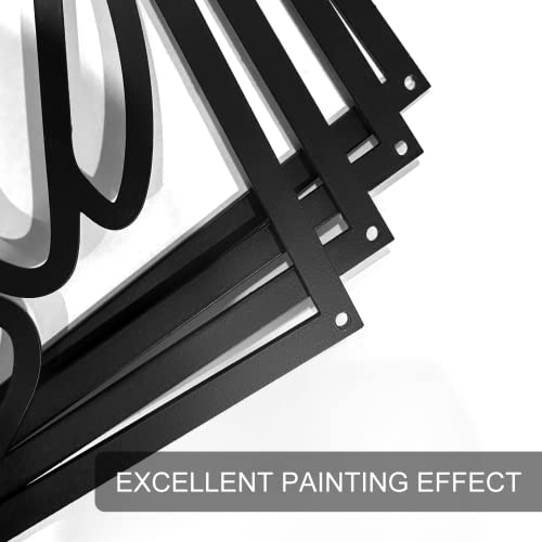 Glamativity 4 Pack Boho Black Abstract Metal Wall Art, Minimalist Décor Bohemian Line Art Décor, Geometric Line Sun Moon Arch Leaf, 3D Textured Sculptures, for Living Room Bedroom Bathroom Study (Black, M Size 17 x 12'')