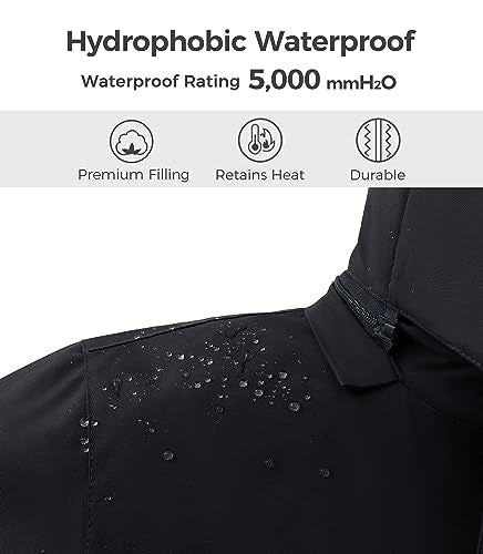 wantdo Boy's Waterproof Ski Snow Jacket Winter Coat Fleece Windproof Thick Jackets with Detachable Hood