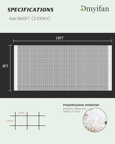 Dmyifan 4x10Ft Ultra Fine Garden Mesh Netting Thicken Protection Netting for Vegetable Plant Fruits Health Growing, White Screen Barrier Net for Pest Bird Mosquito