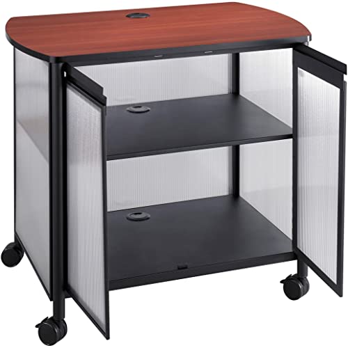 Safco Products Impromptu Mobile Print Stand 1857BL, Cherry Top, Black Frame, 200 lbs. Capacity, Contemporary Design, Swivel Wheels