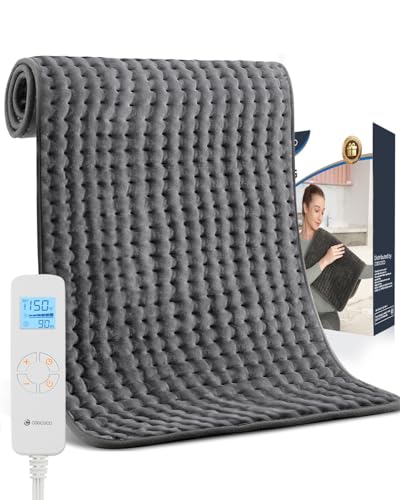 Heating Pad for Back, CooCoCo Heated Pad with Strap for Period Cramps, Electric Heat Pad for Neck Shoulders Lower Back, 10 Heat Settings, Auto Off, Moist Heat, Christmas Gifts for Women Men, 12" x 24"