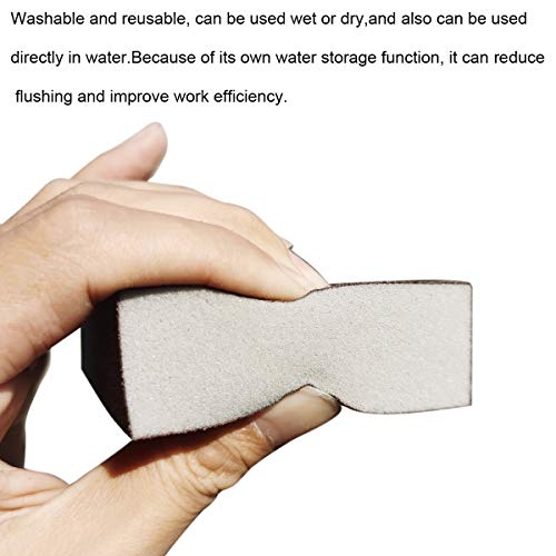 Sackorange 10 Pack 60 Grit Sanding Sponge, Washable and Reusable Sanding Blocks Great for Pot Brush Pan Brush Sponge Brush Glasses Sanding Wood Sanding Metal Sanding (60 Grit-10 Pack)