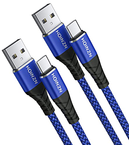 HOINZN USB C Cable[2-Pack,3FT], 3A Type C Fast Charging Cord Durable Braided Compatible with Samsung Galaxy A20 A50 A51 A71, S20 S10 S9 S8 Plus Android Cell Phone Charger Cable Red