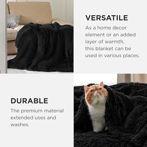 Bedsure Soft Dusty Pink Blankets Queen Size for Bed, Fluffy Fuzzy Blankets for Full Queen Bed, Cozy Plush Sherpa Fleece Faux Fur Blanket for Winter, Thick Warm Blanket Gifts for Women, Men, 90x90