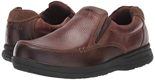 Nunn Bush Men's Cam Slip-on Lightweight Comfortable Casual Loafer, Brown Crazy Horse, 9.5 Wide