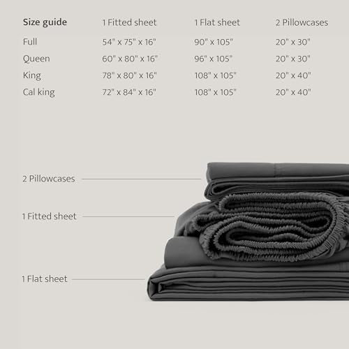 Double Stitch by Bedsure Cotton Tencel Sheet Set - Good Housekeeping Award Winner, King Sheet Set Cooling, Soft Luxury Bedding Set, 1 Fitted Sheet, 2 Pillowcases, Sunset Glow