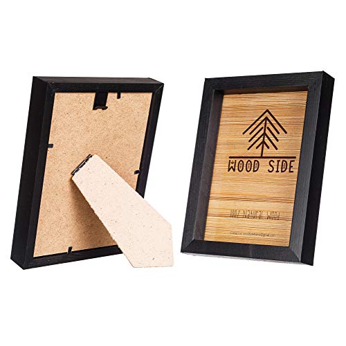 Brown Wooden Picture Frames 16x20 - Natural Rustic Solid Wood Thick Borders, Wall Mounting Poster Photo Frames