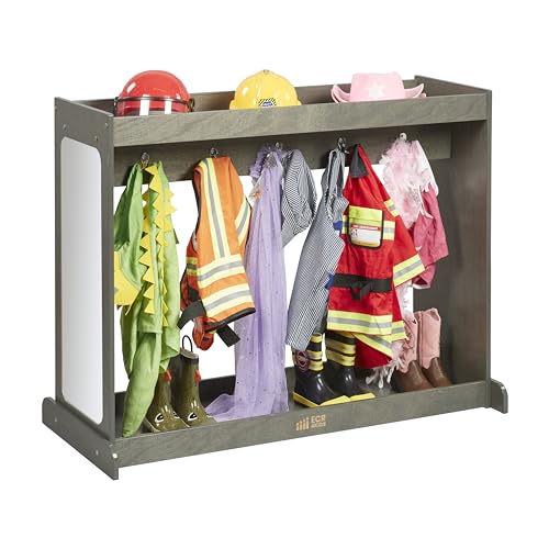 ECR4Kids Streamline Dress-Up Island, Costume Organizer, Grey Wash