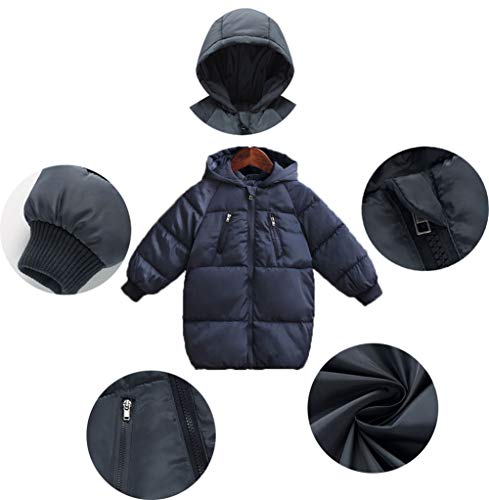 LANBAOSI Baby Boys Girls Winter Coat Toddler Kids Warm Hooded Jacket Outerwear Black