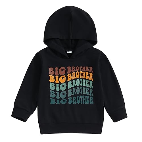 Canis Kids Toddler Baby Boys Big Brother Sweatshirt Long Sleeve Hoodie Top Sibling Reveal Announcement（Grey,12-18 Months