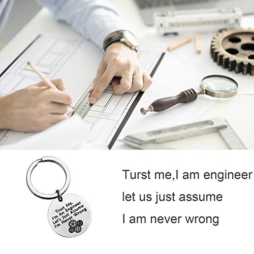 LQRI Engineer Gift Engineering Gift Trust Me I'm An Engineer Keychain Engineer Gift Retiring Gift Engineering Graduation Gift