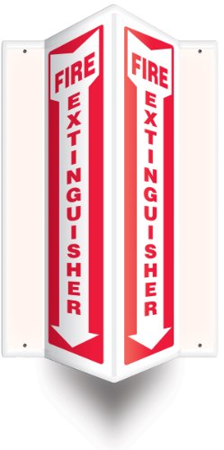 AccuformNMC Fire Extinguisher 3D Projection Sign, 18"x4" High-Impact Plastic with Pre-Drilled Mounting Holes, PSP315, American Made Safety Tags, Signs, and Labels