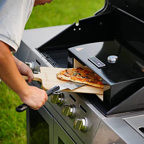 BakerStone Pizza Oven Outdoor, 5-Sided Stone Pizza Oven Box Kit for Gas Grill Top with Wood Paddle, Turning Peel, Dust Cover, Original Series