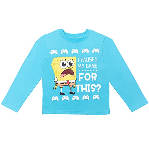 Spongebob Squarepants Big Boys Long Sleeve Graphic T-Shirt Blue 14-16