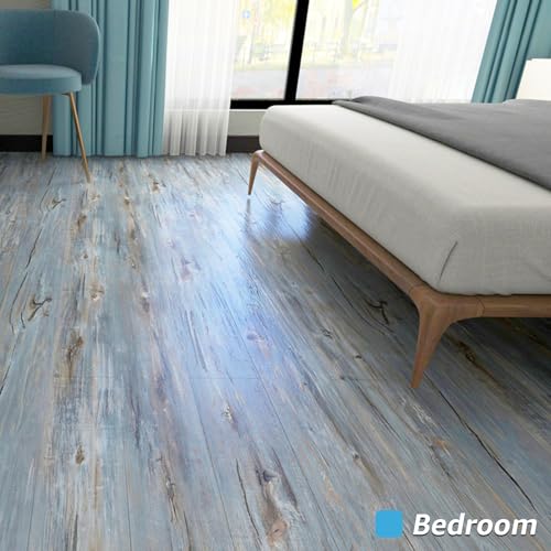 Art3d 15 Sq.ft Peel and Stick Floor Tiles, 10Pcs Luxury Vinyl Plank Flooring Wood Look, Adhesive and Waterproof Tile Sticker for Bedroom, Living Room, Kitchen, Dust Grey