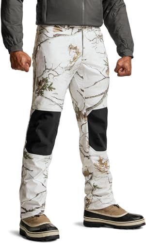 CQR Men's Winter Waterproof Tactical Pants, Softshell Fleece Lined Snow Ski Cargo Pants, Thermal Outdoor Hiking Work Pants, Cargo Black, Large