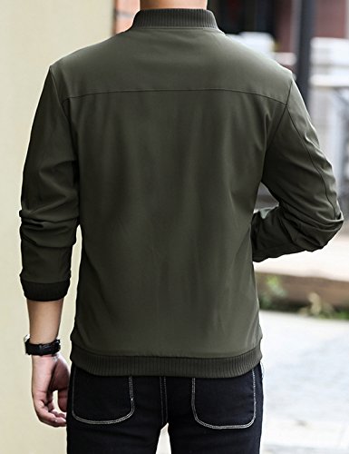 Lentta Men's Slim Fit Lightweight Softshell Bomber Jacket Coat Fall Jackets For Men (Small, Army Green001)