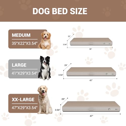 WEVEGO Medium Dog Bed, Orthopedic Dog Bed with Thick Gel Memory Foam Support, Durable Flannel Fabric with Removable Cover & Waterproof Liner Dog Beds