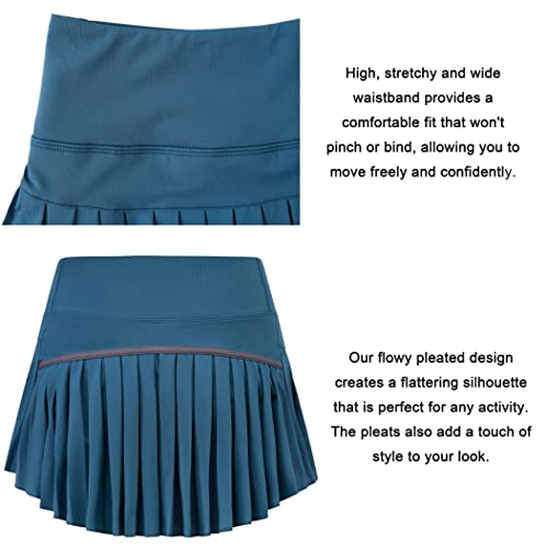 Tennis Skirts for Women with Pockets High Waist Athletic Shorts Pleated Sports Golf Skorts Small Wine Red