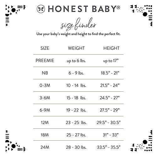 HonestBaby Baby 10-Pack Organic Cotton Short Sleeve Bodysuits, Gift Box Rainbow Boy, Newborn, preemie