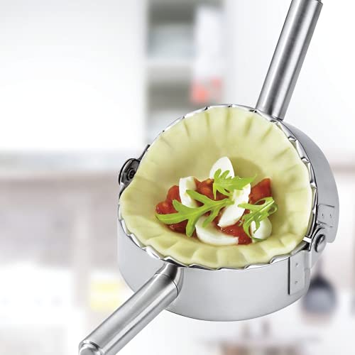 Küchenprofi Ravioli, Pierogi, and Dumpling Maker, 18/8 Stainless Steel Pasta and Pastry Press, Perfect for Molding and Sealing Fresh Stuffed Pasta and Pastry Dough, 3.25 Inches