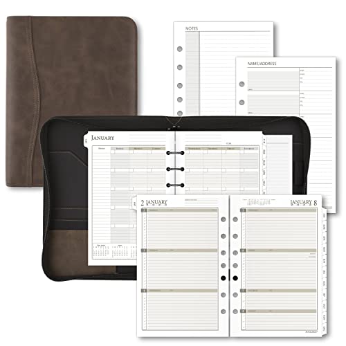 AT-A-GLANCE 2024 Monthly Planner Refill, 5-1/2" x 8-1/2", Desk Size, Loose-Leaf, Ruled Blocks (481-685Y-24)