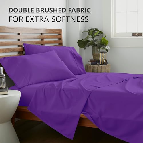 American Home Collection Twin Sheet Set - 3 Pieces Extra Soft Bedding Sheets & Pillowcases Set - Breathable, Wrinkle, Fade, and Stain Resistant - Deep Pockets - Oeko-Tex, Navy Soft Bed Sheets