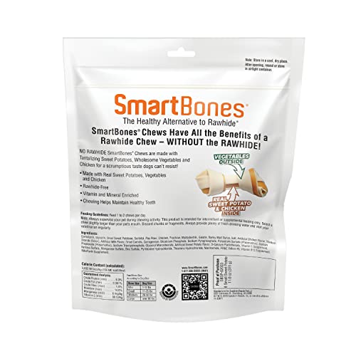 SmartBones Sweet Potato Dog Chews, Rawhide-Free Dog Chews Made With Real Meat and Vegetables, 6 Small