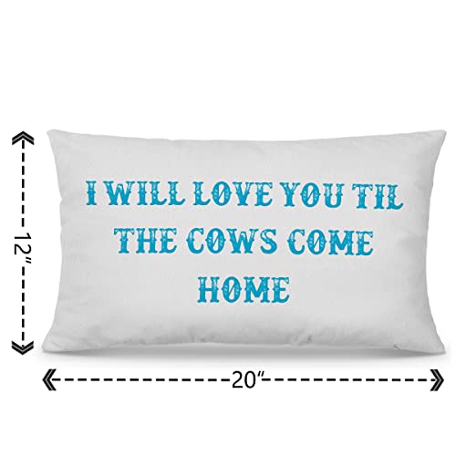 Nogrit I'll Love You Till The Cows Come Home Pillow Covers 12x20, Love Gifts, Valentines Day Anniversary Wedding Gifts, Love Pillows, Cow Pillow Covers, Cow Home Decor